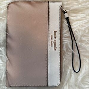 Kate Spade Taupe and Cream Wristlet